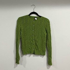 Green J Crew Cardigan